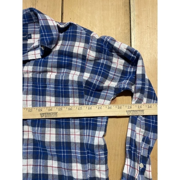 Women's Lauren James Boyfriend Flannel button up shirt. Blue Plaid. Size Small. - Picture 4 of 5